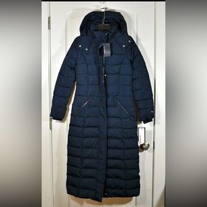 🤩 WOMEN TOMMY HILFIGER NAVY PUFFER JACKET HOOD FULL ZIP PRIMALOFT COAT XXS-S
